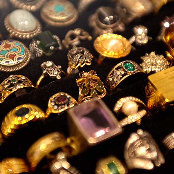 close up of vintage rings