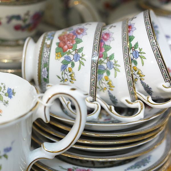 a collection of chintz crockery