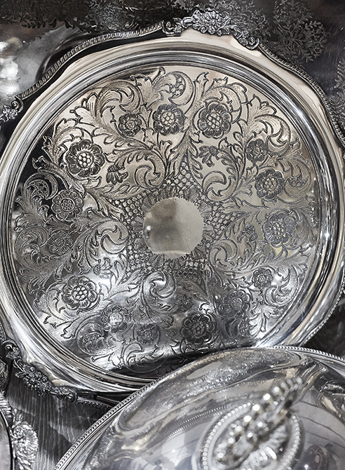 close up of Indian silver