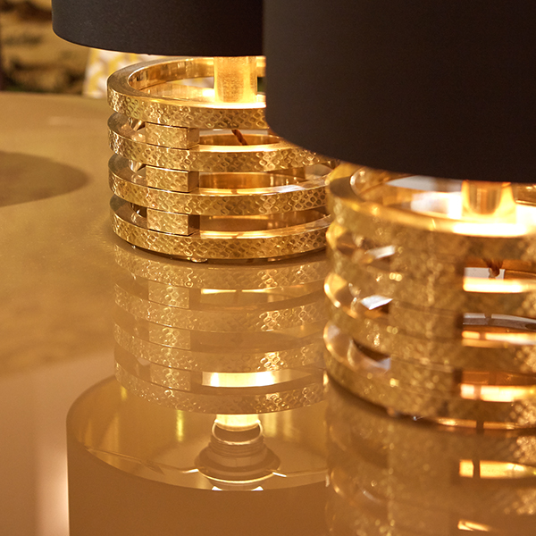 Pair of Gold side table lamps