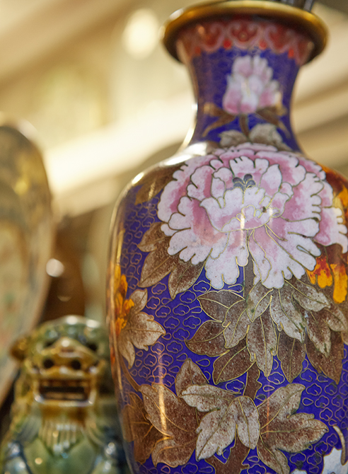 close up of oriental vase