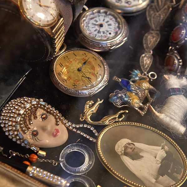 collection of antique jewellery and watches