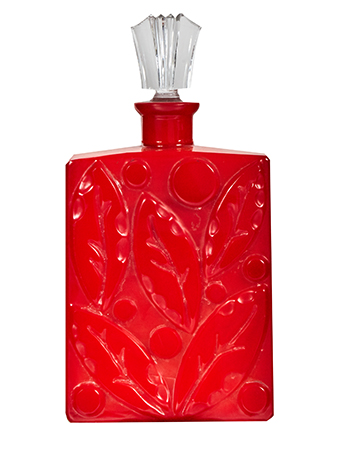 vintage ornate red glass perfume bottle 