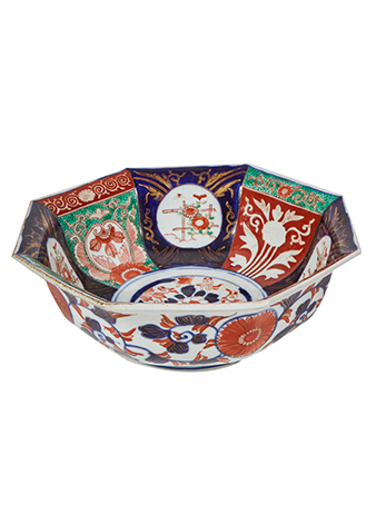 Octagonal Imari bowl made in Arita, Japan c.1900 