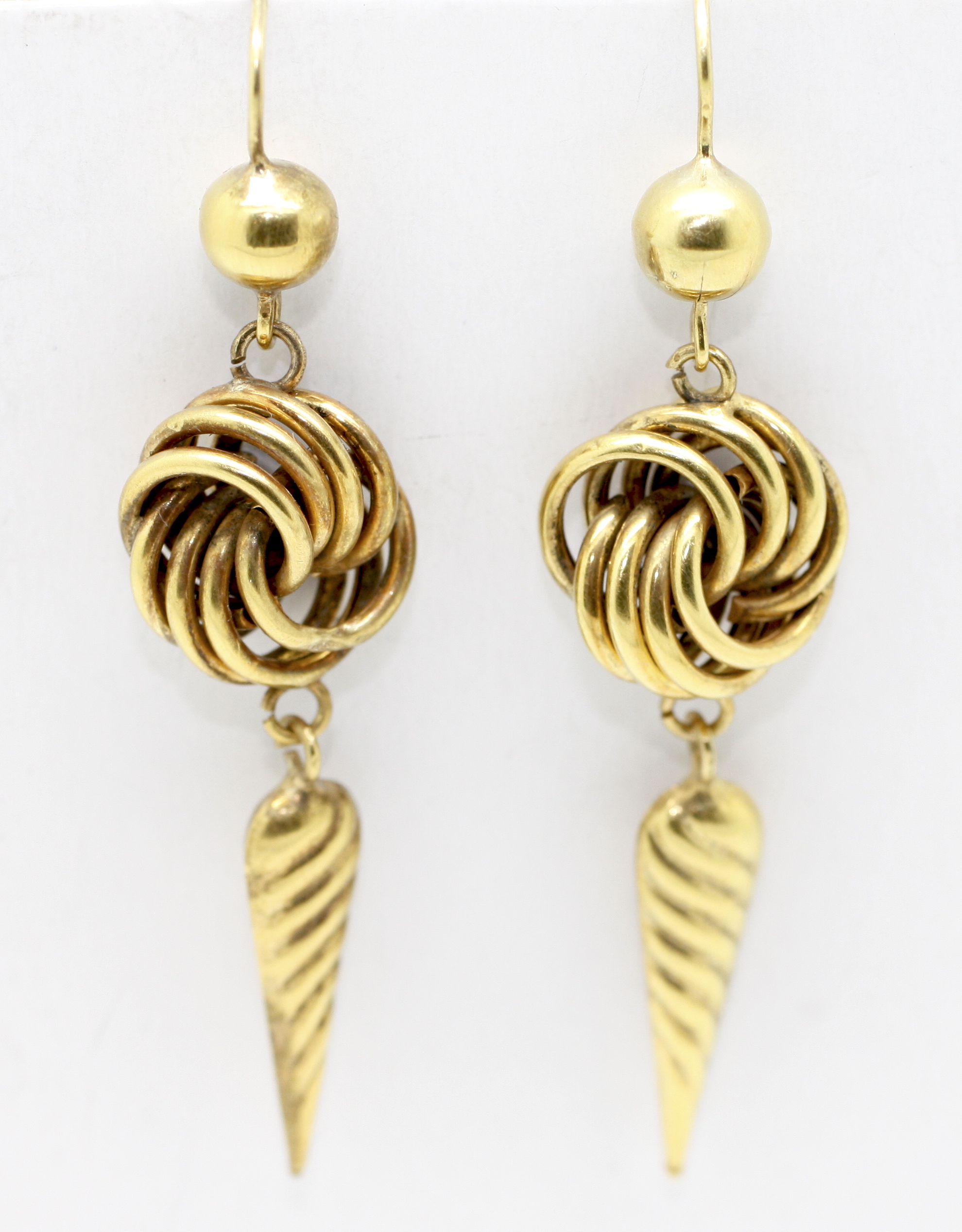 Edwardian gold drop earrings 