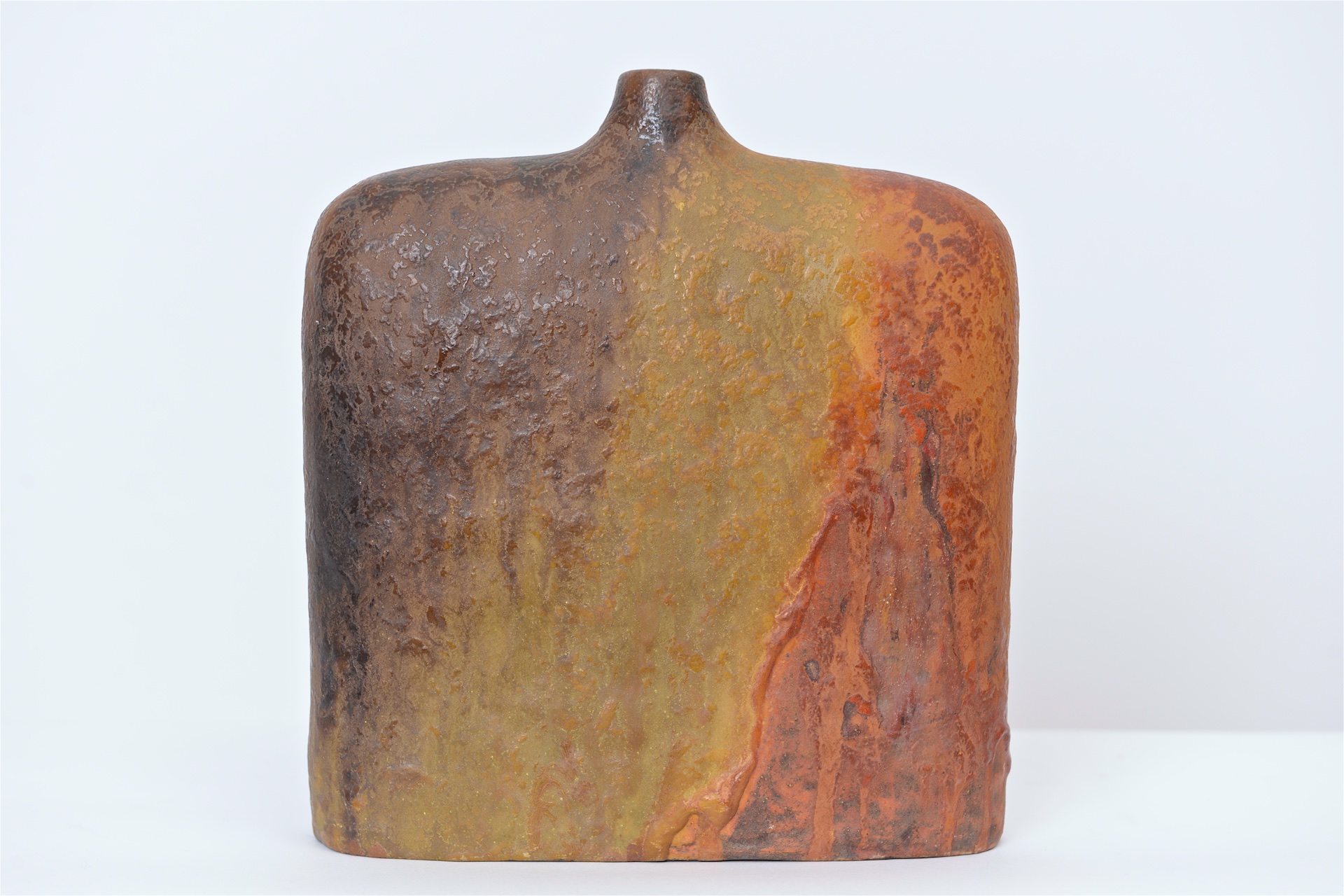 Abstract Ceramic Vase in Autumnal Glaze by Marcello Fantoni