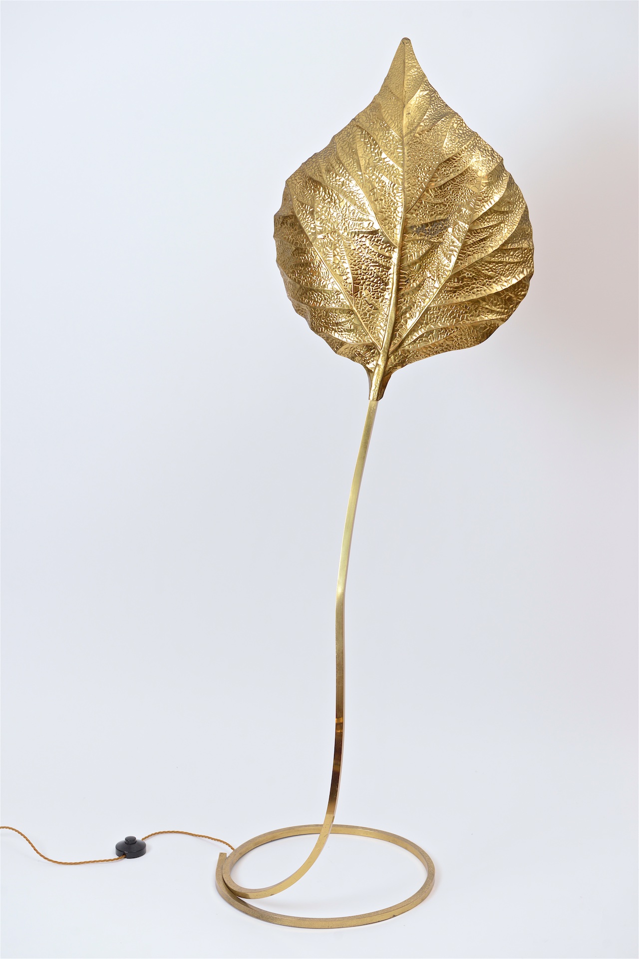 Brass Rhubarb Leaf Shaped Floor Lamp by Tommaso Barbi