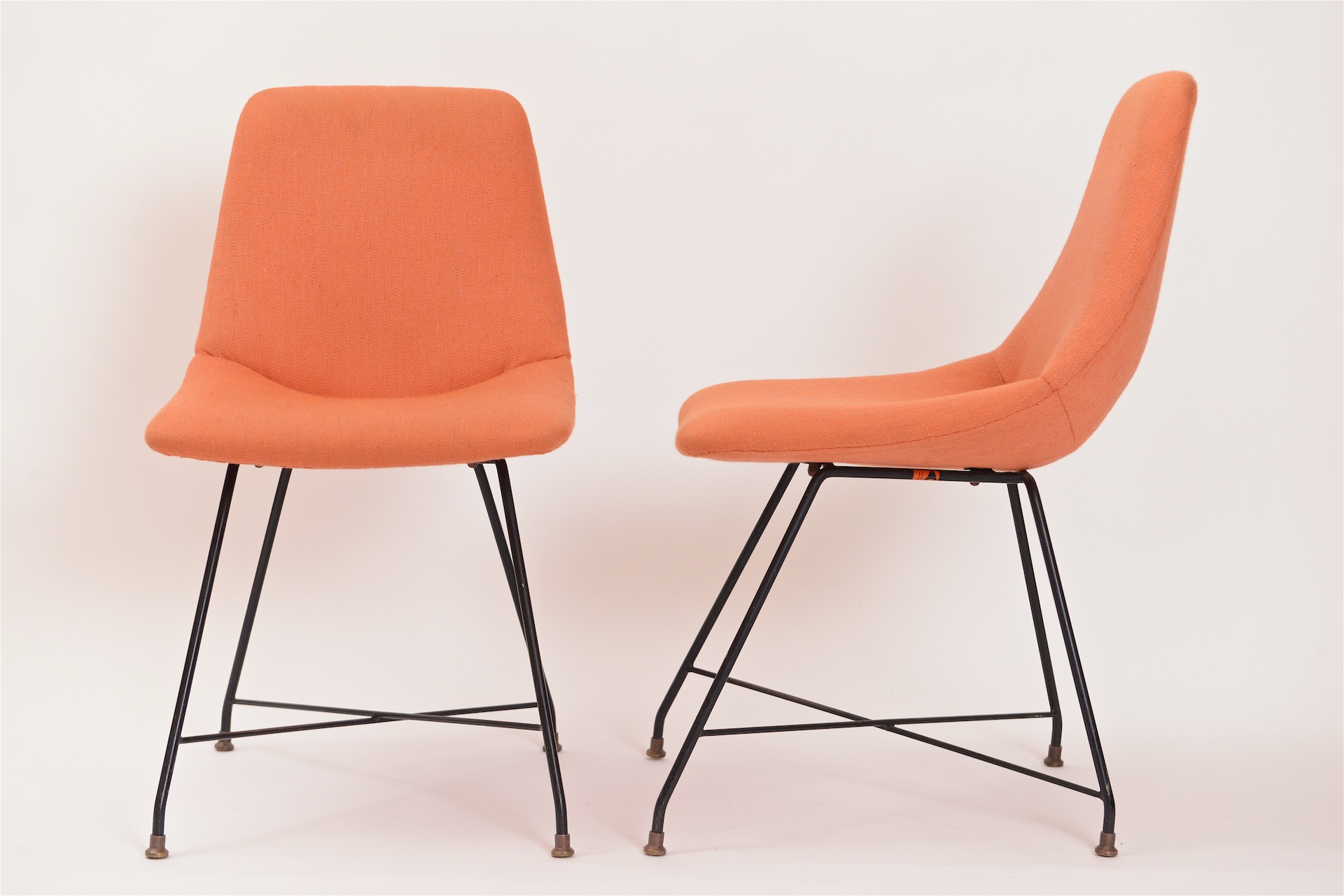 Pair of Orange Augusto Bozzi Chairs
