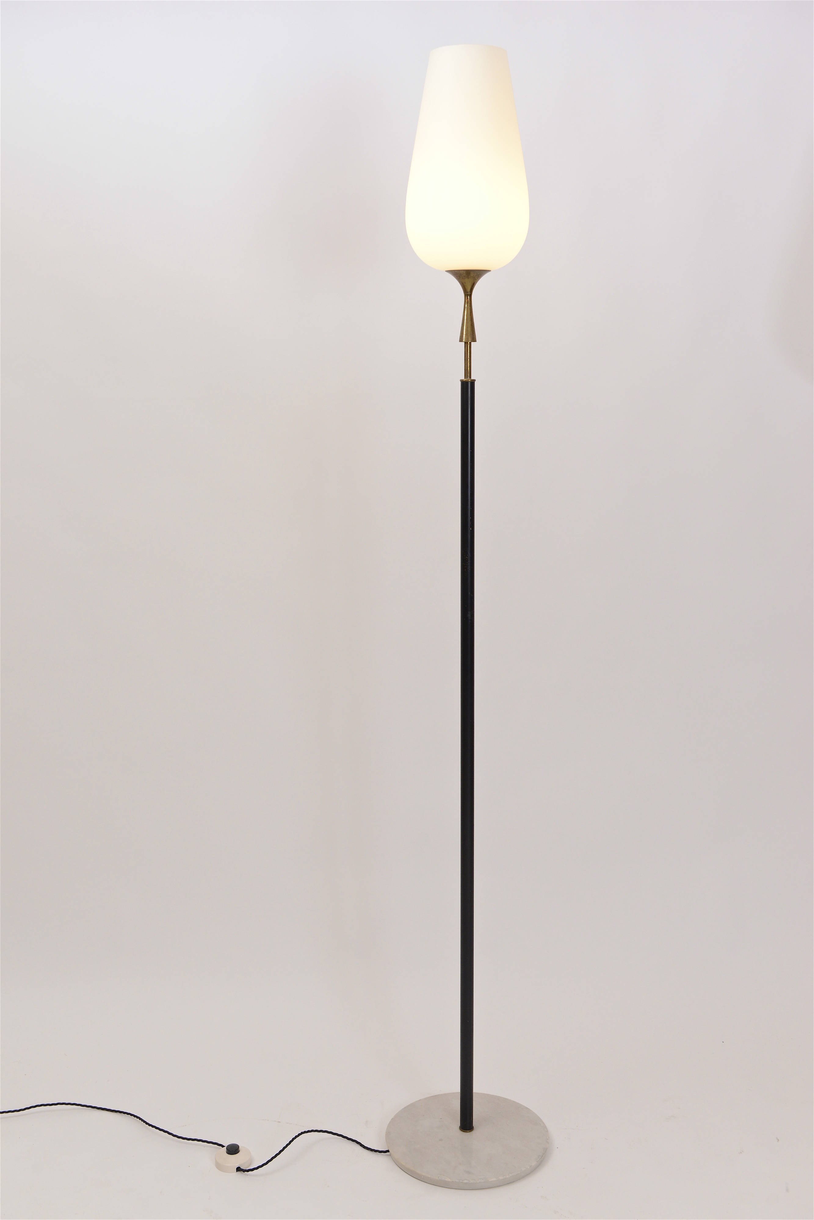 Opaline glass floor lamp by Arredoluce
