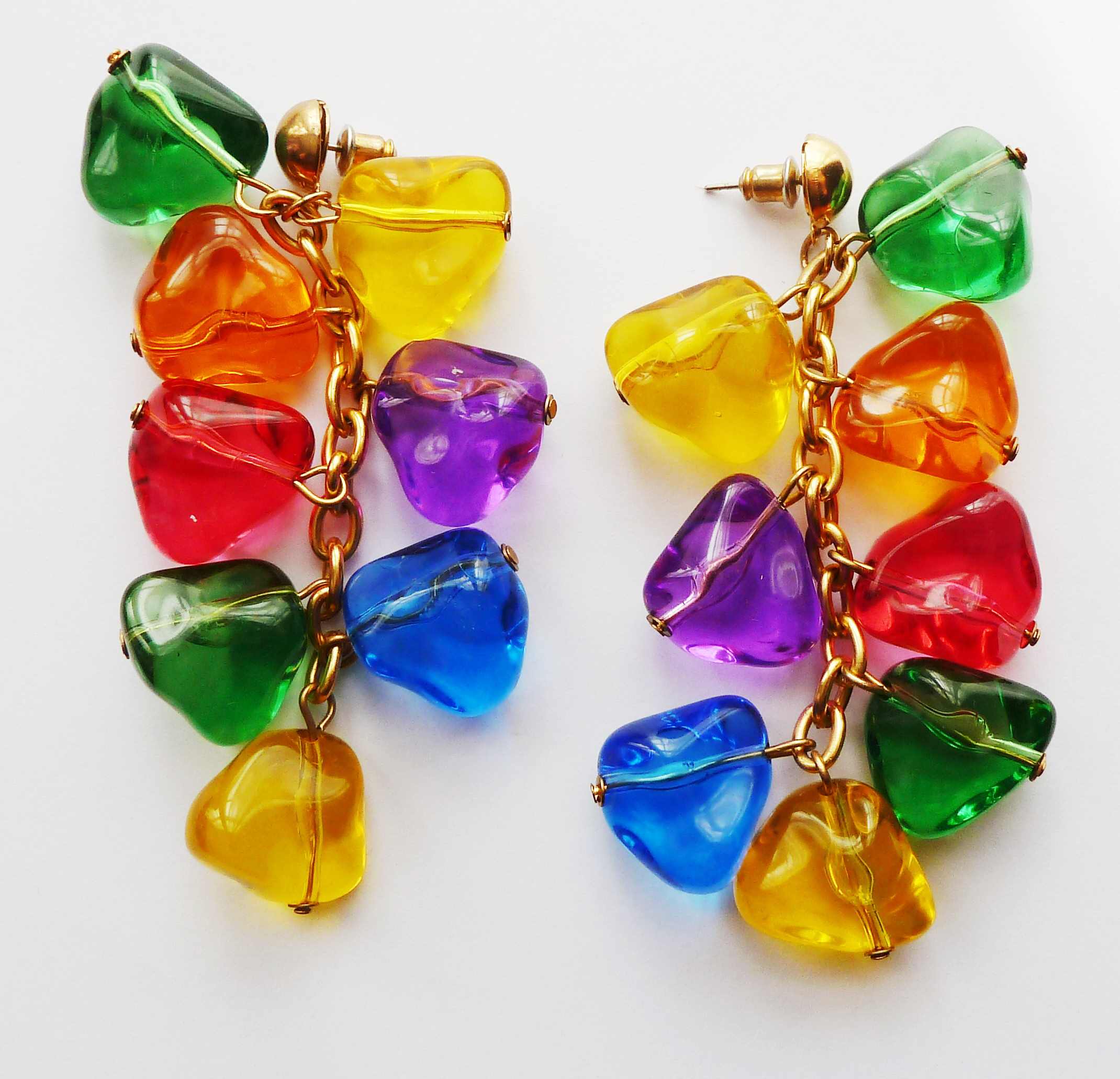 colourful dangley studs