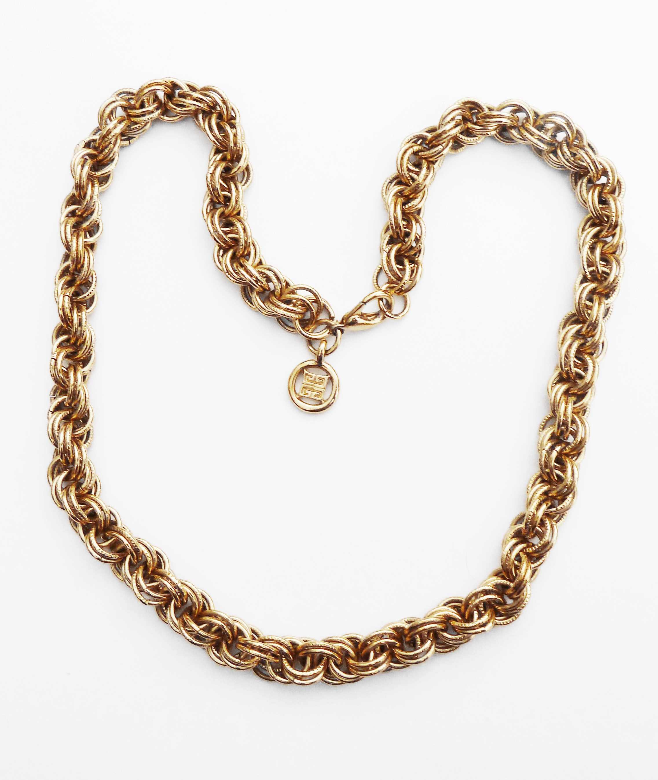 Givenchy gold tone links chain necklace
