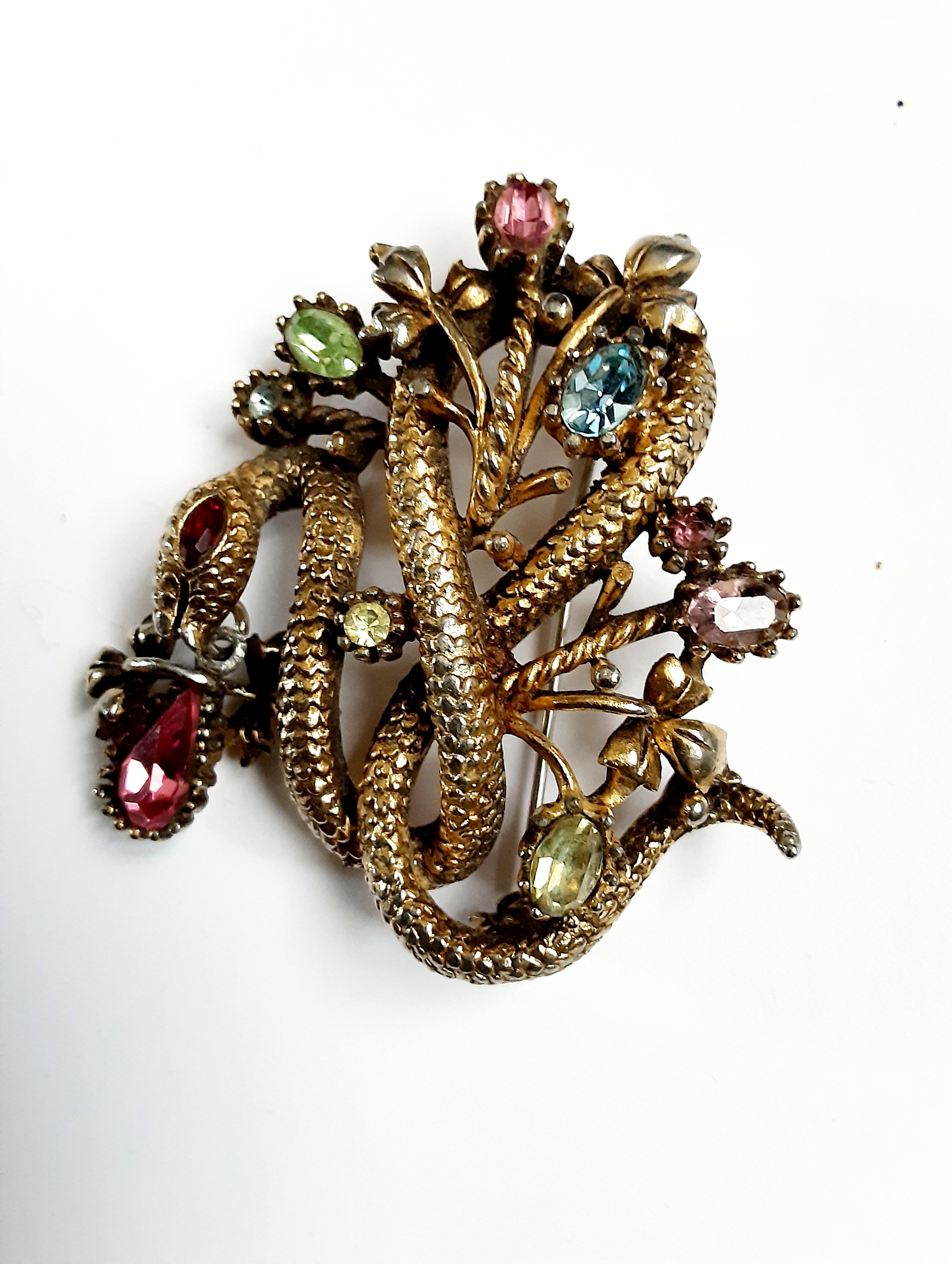 Jewelcraft snake brooch