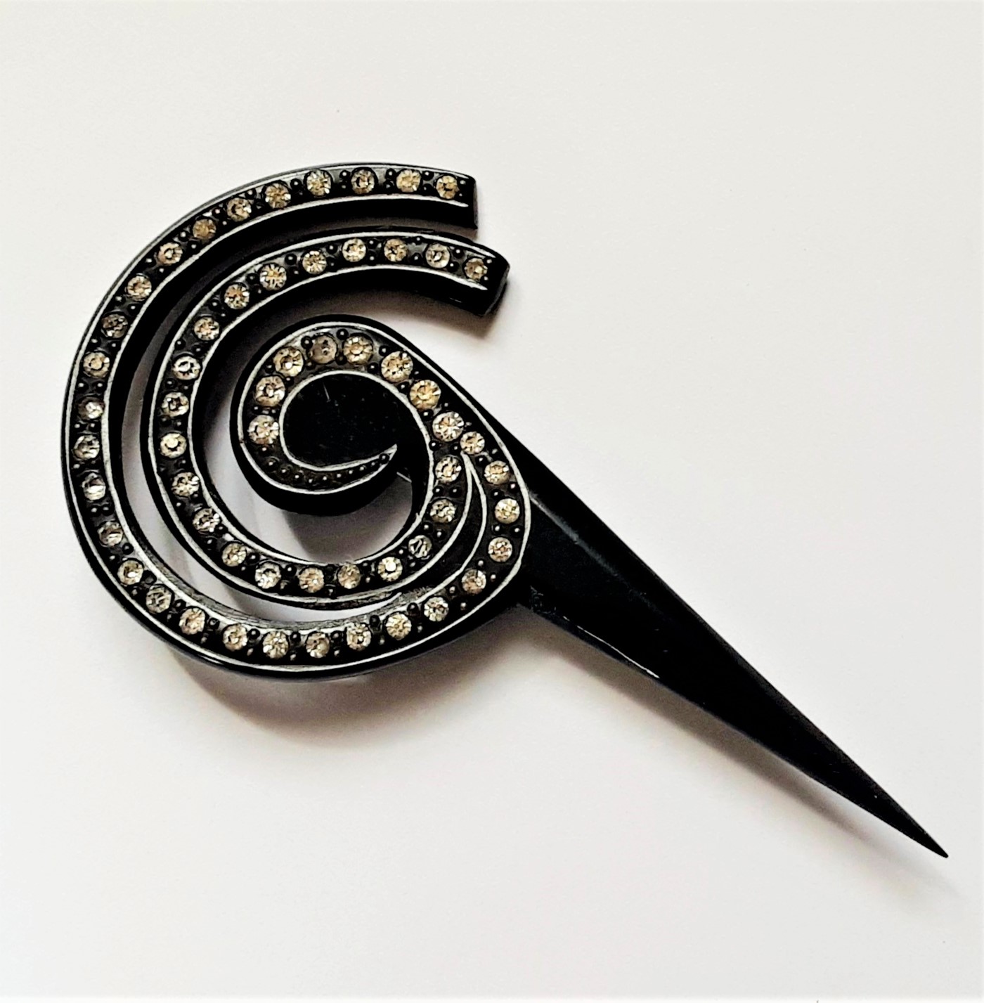 Deco celluloid hat pin